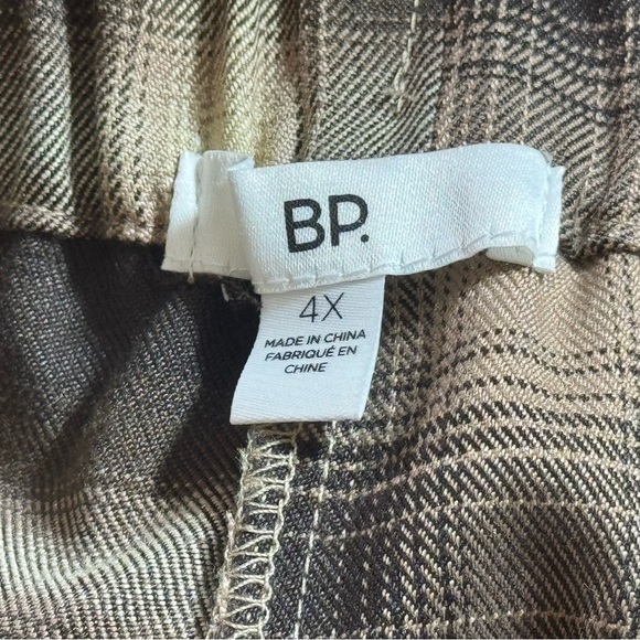 New BP. Plaid Mix Wide Legs Pants in Brown Ombré Plaid Combo - Picture 12 of 14